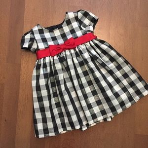 Black/white plaid holiday dress